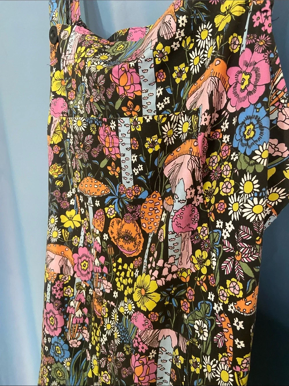 NOOWORKS overalls in Magical Mushroom print, size 3X - Picture 6 of 6